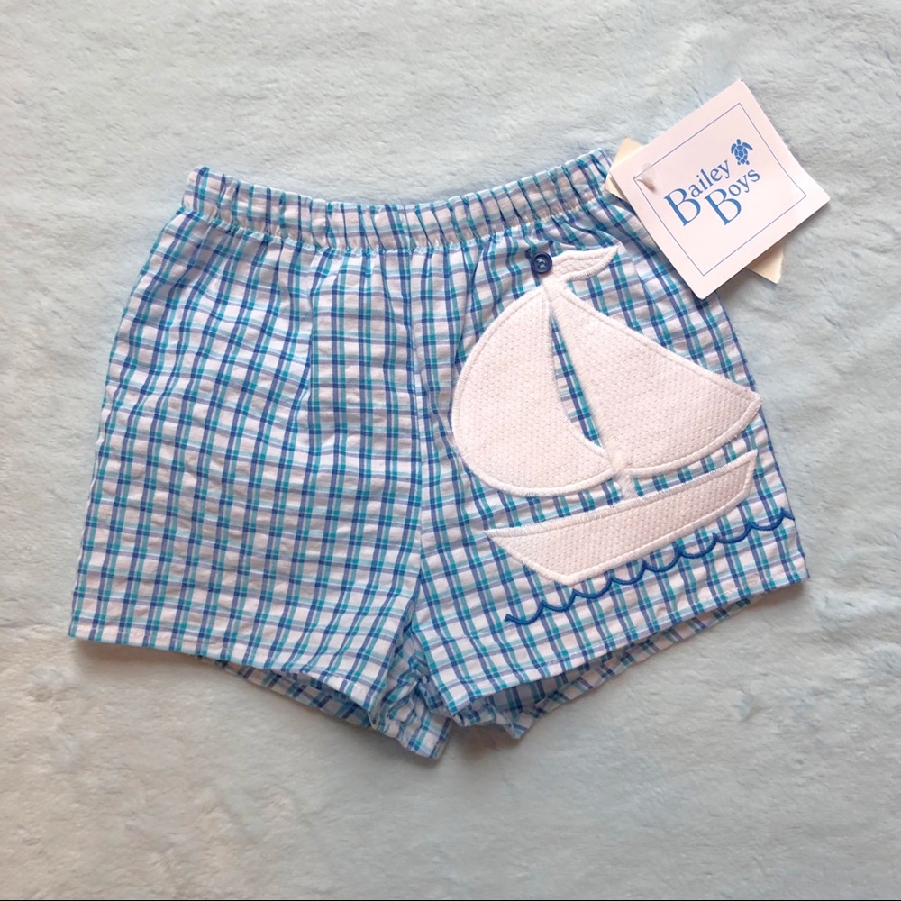 Bailey Boys Ships Ahoy Blue Swim-trunks, 6M, NWT